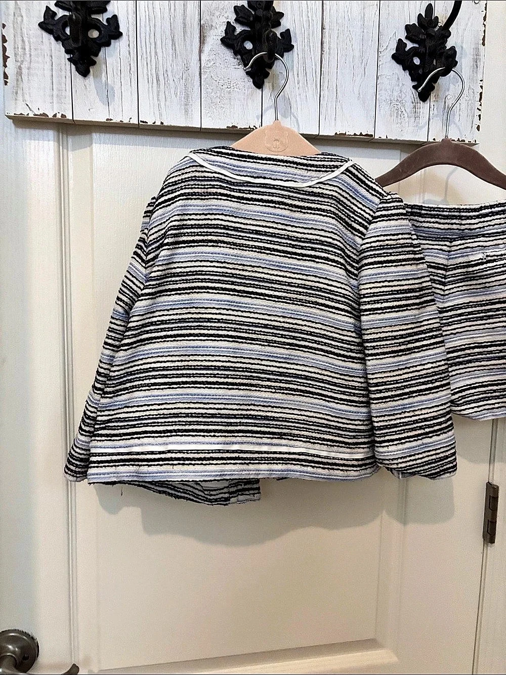 Janie and Jack Striped Jacket & Shorts Set Blue & White Size 8